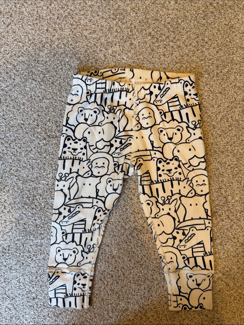Hanna Andersson Baby Animal Print Neutral Leggings - Picture 3 of 5